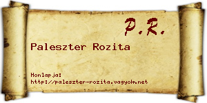 Paleszter Rozita névjegykártya